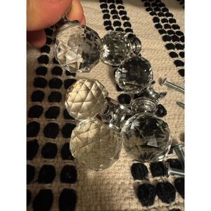 Crystal lux round jewel cabinet knobs set of 6